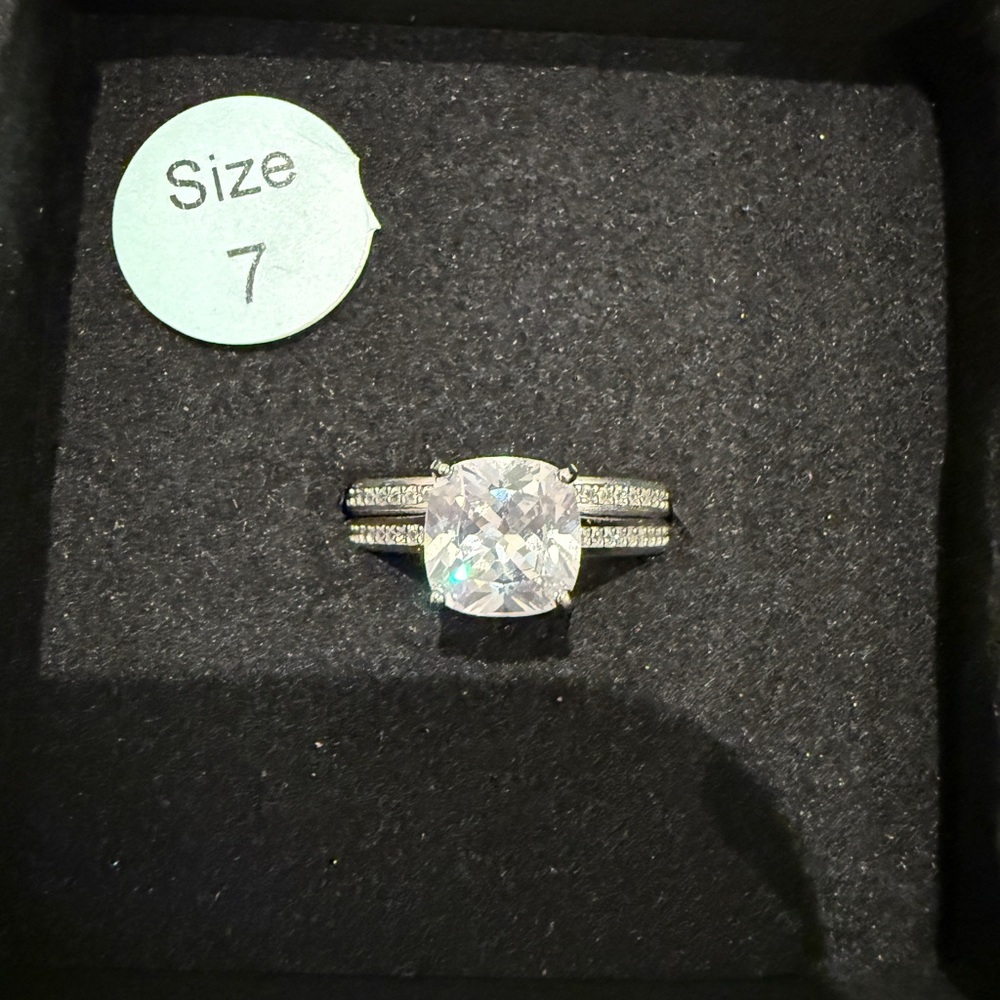 Stackable Sterling Silver With Cubic Zirconia Rin… - image 1